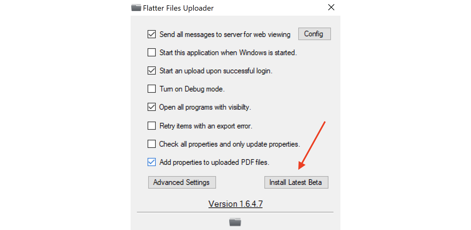 Install Beta Uploader