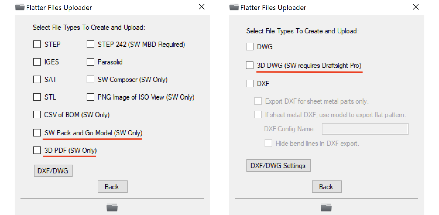 Export types