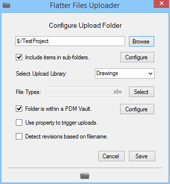 Uploader folder configuration